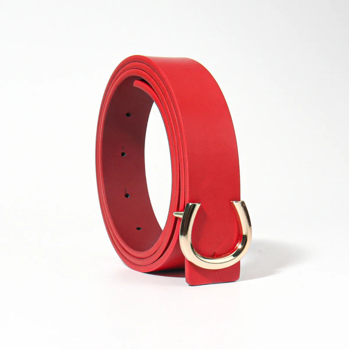 Simple Style Classic Style Letter Solid Color Pu Leather Buckle Women'S Leather Belts