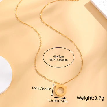 Simple Style Classic Style Letter Stainless Steel Plating Inlay Zircon Gold Plated Silver Plated Pendant Necklace