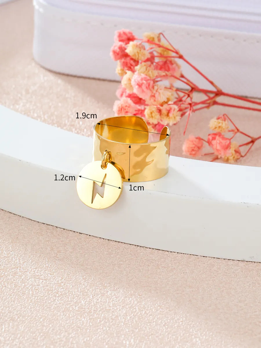 Simple Style Classic Style Lightning Stainless Steel Plating 18k Gold Plated Charm Rings