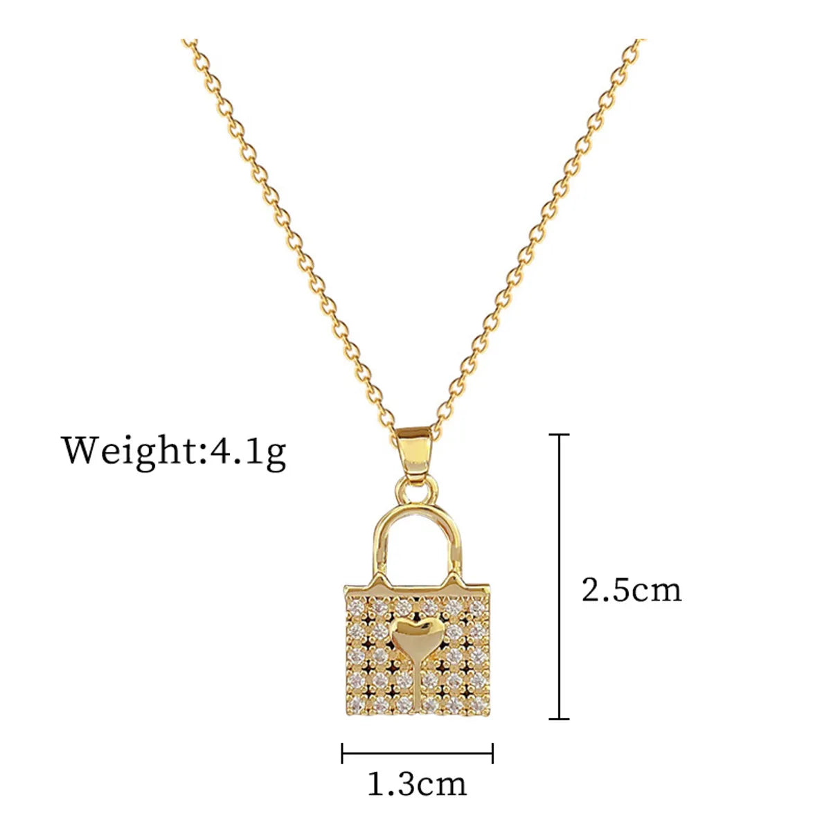 Simple Style Classic Style Lock Titanium Steel Plating Inlay Artificial Gemstones Pendant Necklace