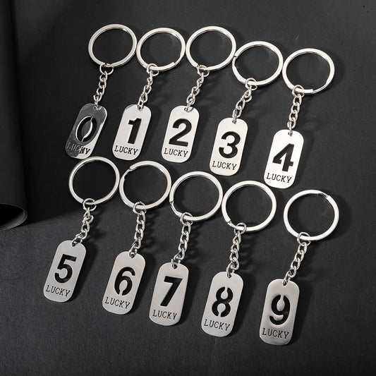 Simple Style Classic Style Number 201 Stainless Steel Polishing Bag Pendant Keychain