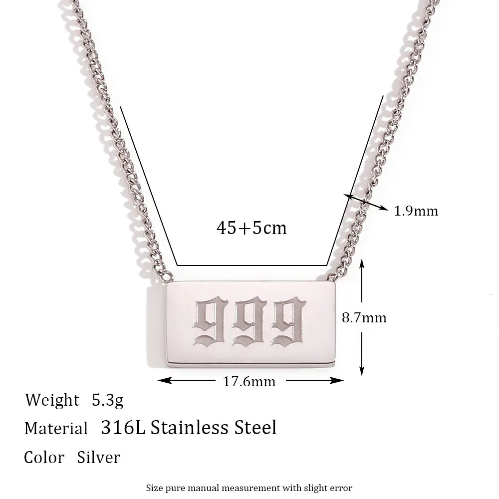 Wholesale Jewelry Simple Style Classic Style Number 304 Stainless Steel Necklace