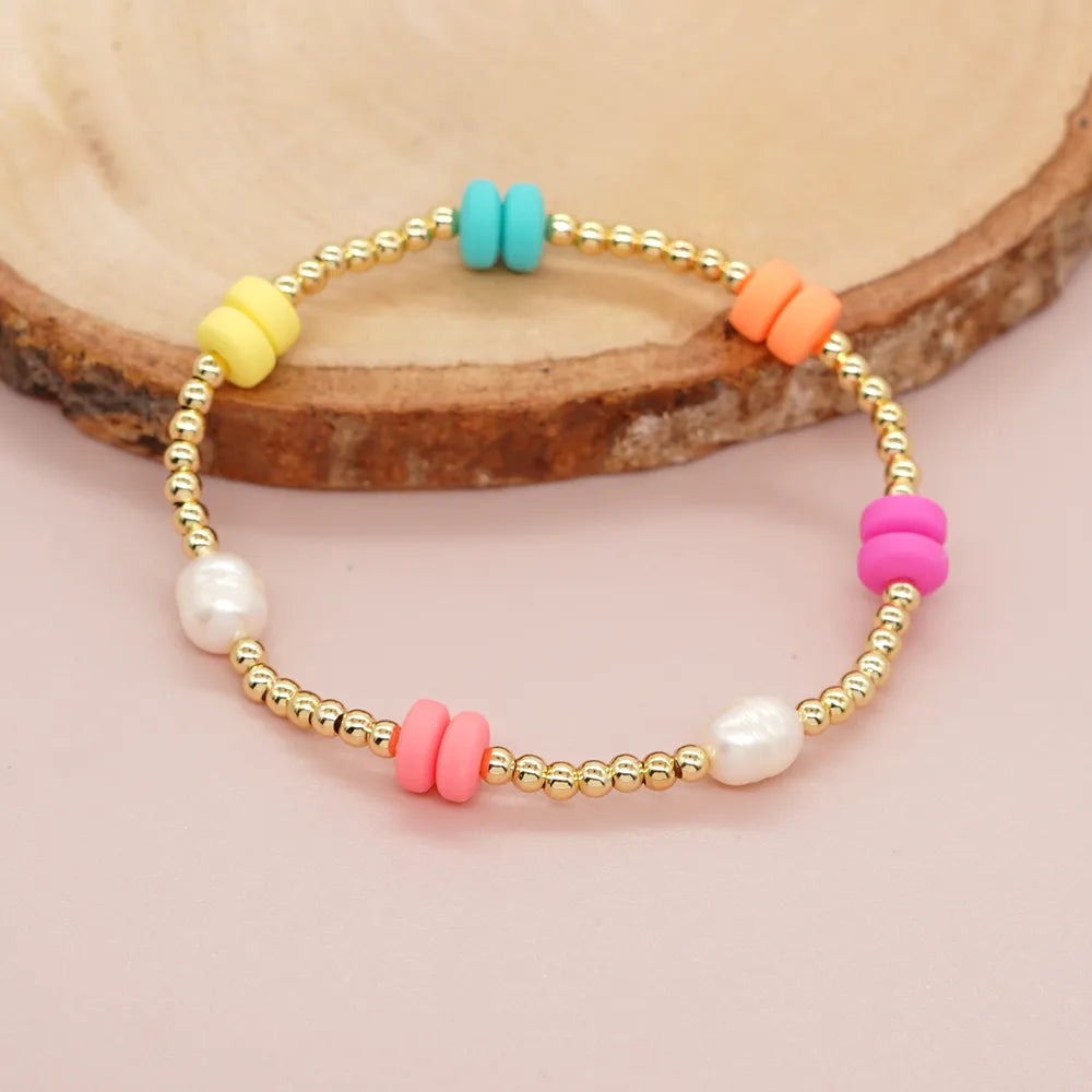 Simple Style Classic Style Pearl Arylic Freshwater Pearl Copper Wholesale Bracelets