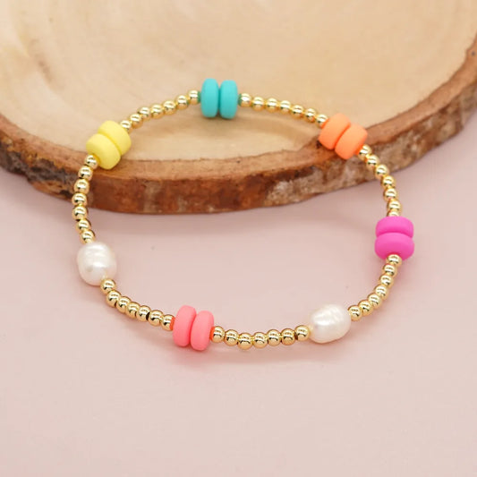 Simple Style Classic Style Pearl Arylic Freshwater Pearl Copper Wholesale Bracelets