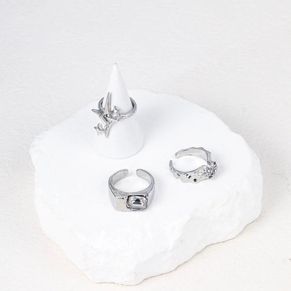 Simple Style Classic Style Printing Alloy Inlay Zircon Unisex Rings