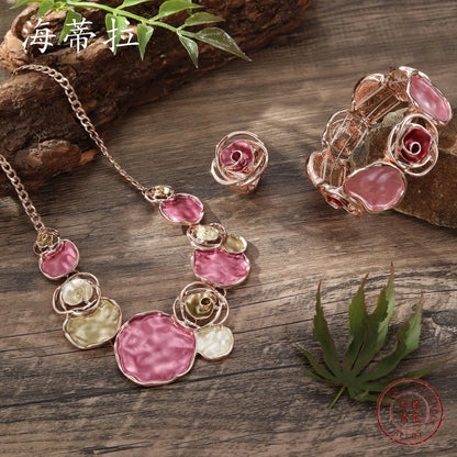 Simple Style Classic Style Rose Alloy Women'S Jewelry Set