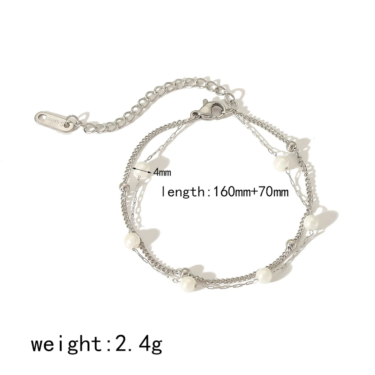 Simple Style Classic Style Round 304 Stainless Steel 18K Gold Plated Bracelets In Bulk