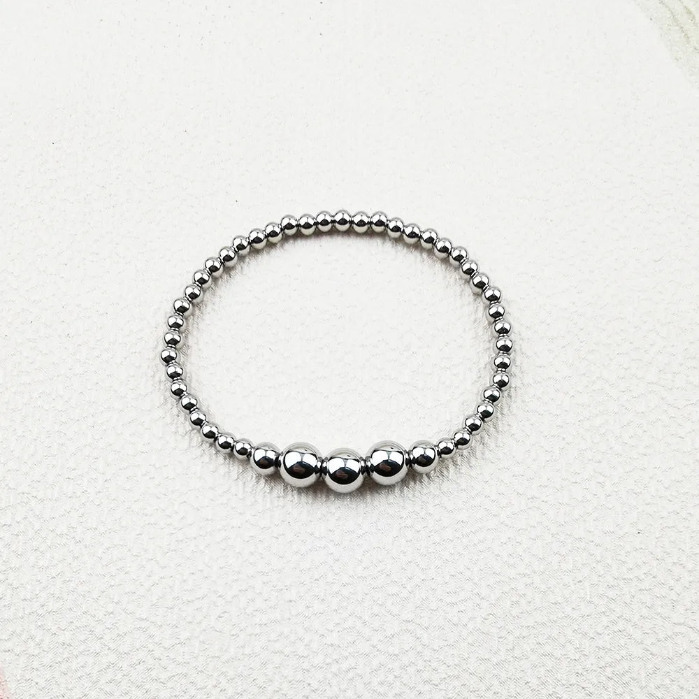 Simple Style Classic Style Round 304 Stainless Steel Bracelets In Bulk