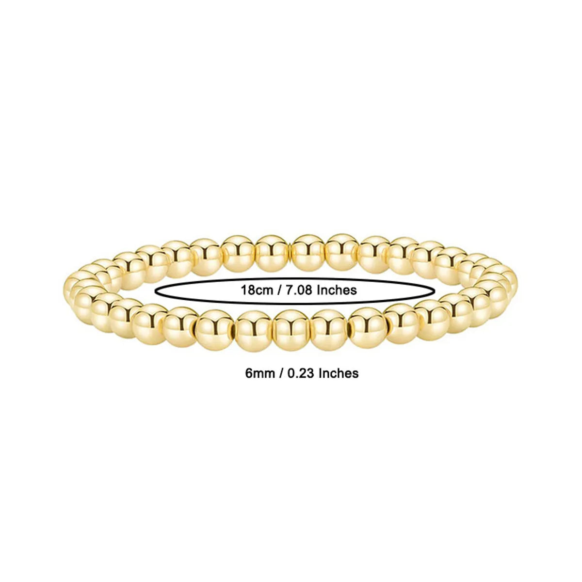 Simple Style Classic Style Round Alloy Beaded Handmade Plating Gold Plated Unisex Bracelets