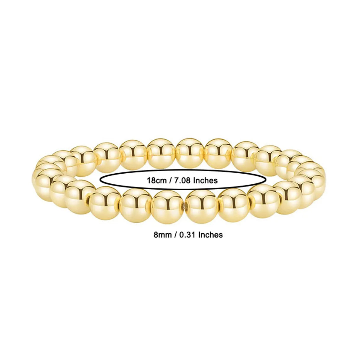 Simple Style Classic Style Round Alloy Beaded Handmade Plating Gold Plated Unisex Bracelets