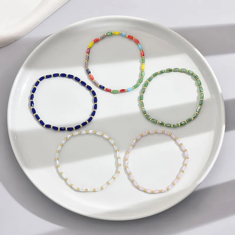 Simple Style Classic Style Round Artificial Crystal Wholesale Bracelets