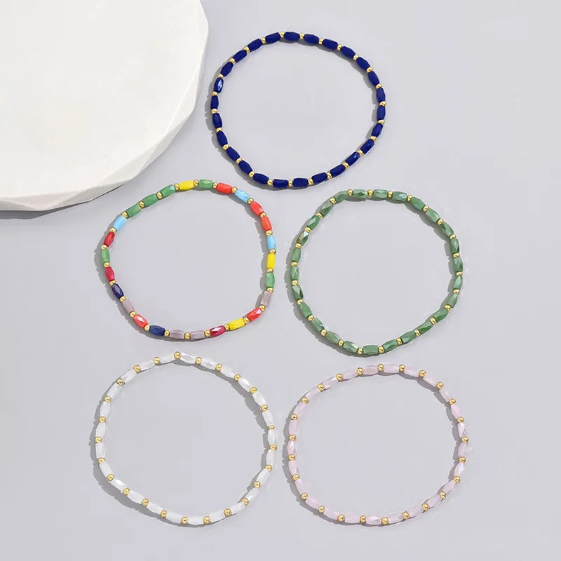 Simple Style Classic Style Round Artificial Crystal Wholesale Bracelets