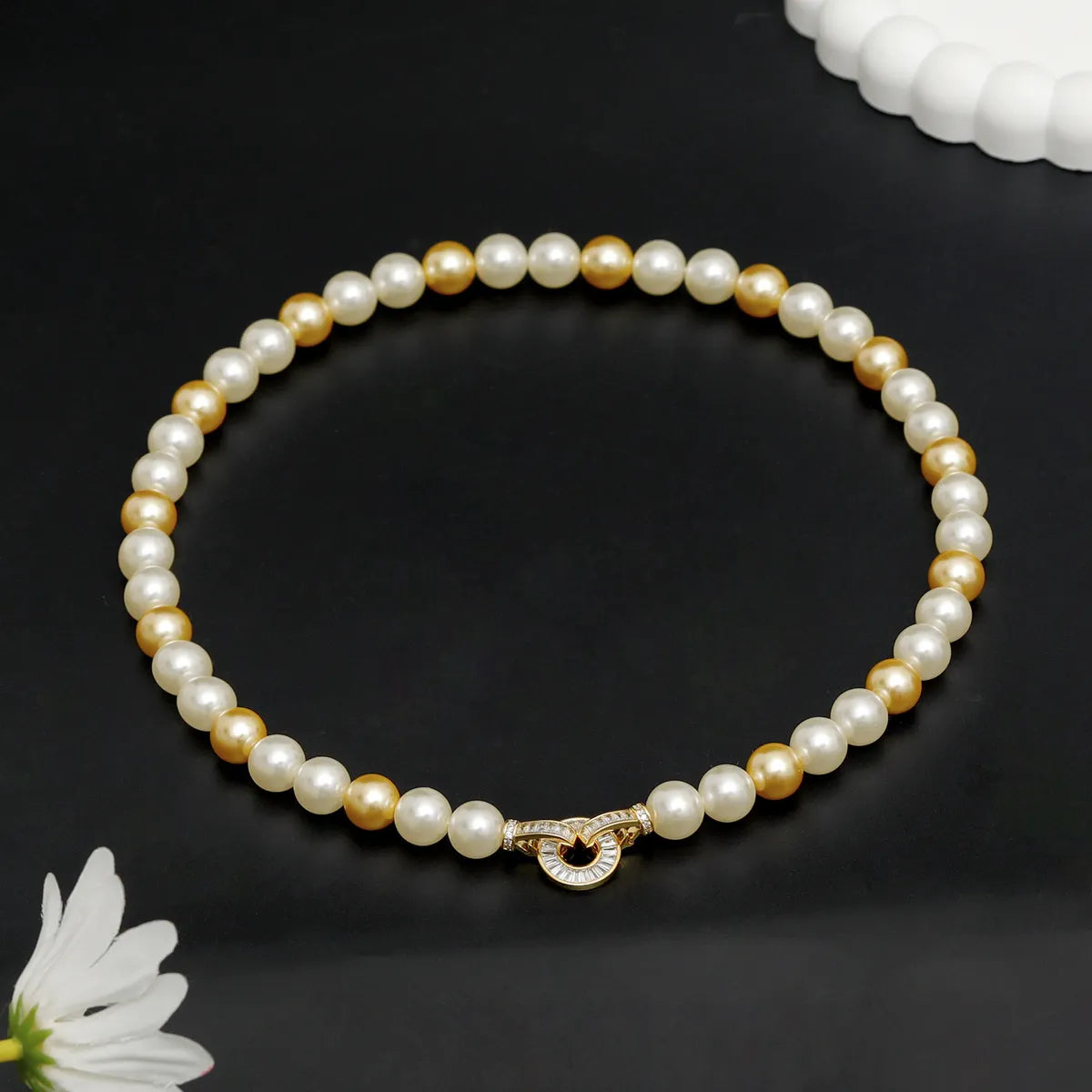 Simple Style Classic Style Round Ball Artificial Pearl Copper Women's Necklace