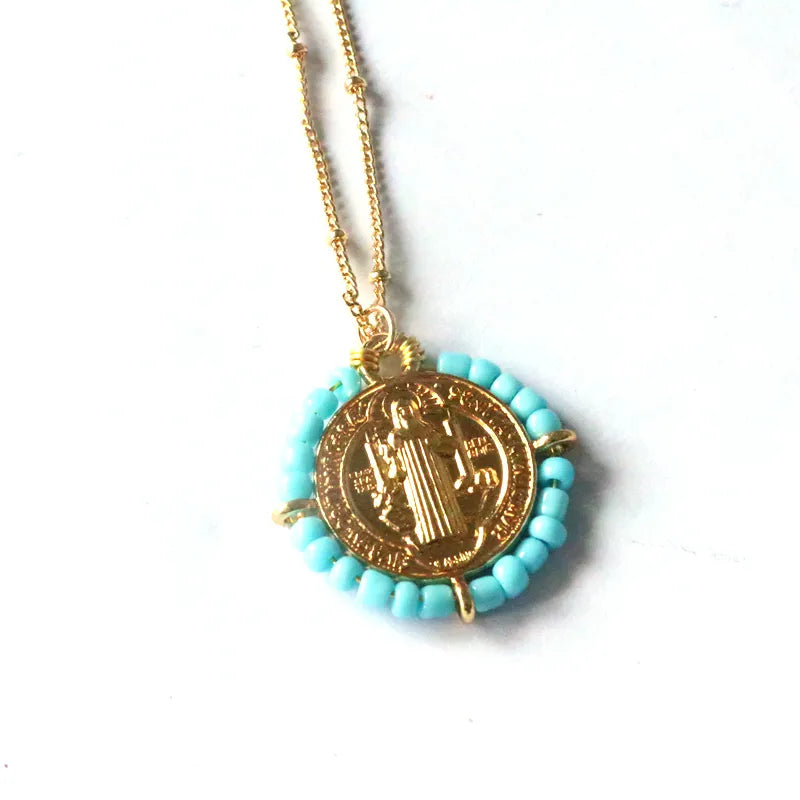 Simple Style Classic Style Round Copper Chain Pendant Necklace