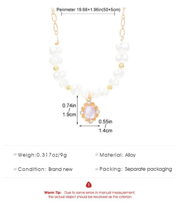 Simple Style Classic Style Round Imitation Pearl Alloy Wholesale Pendant Necklace