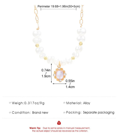 Simple Style Classic Style Round Imitation Pearl Alloy Wholesale Pendant Necklace