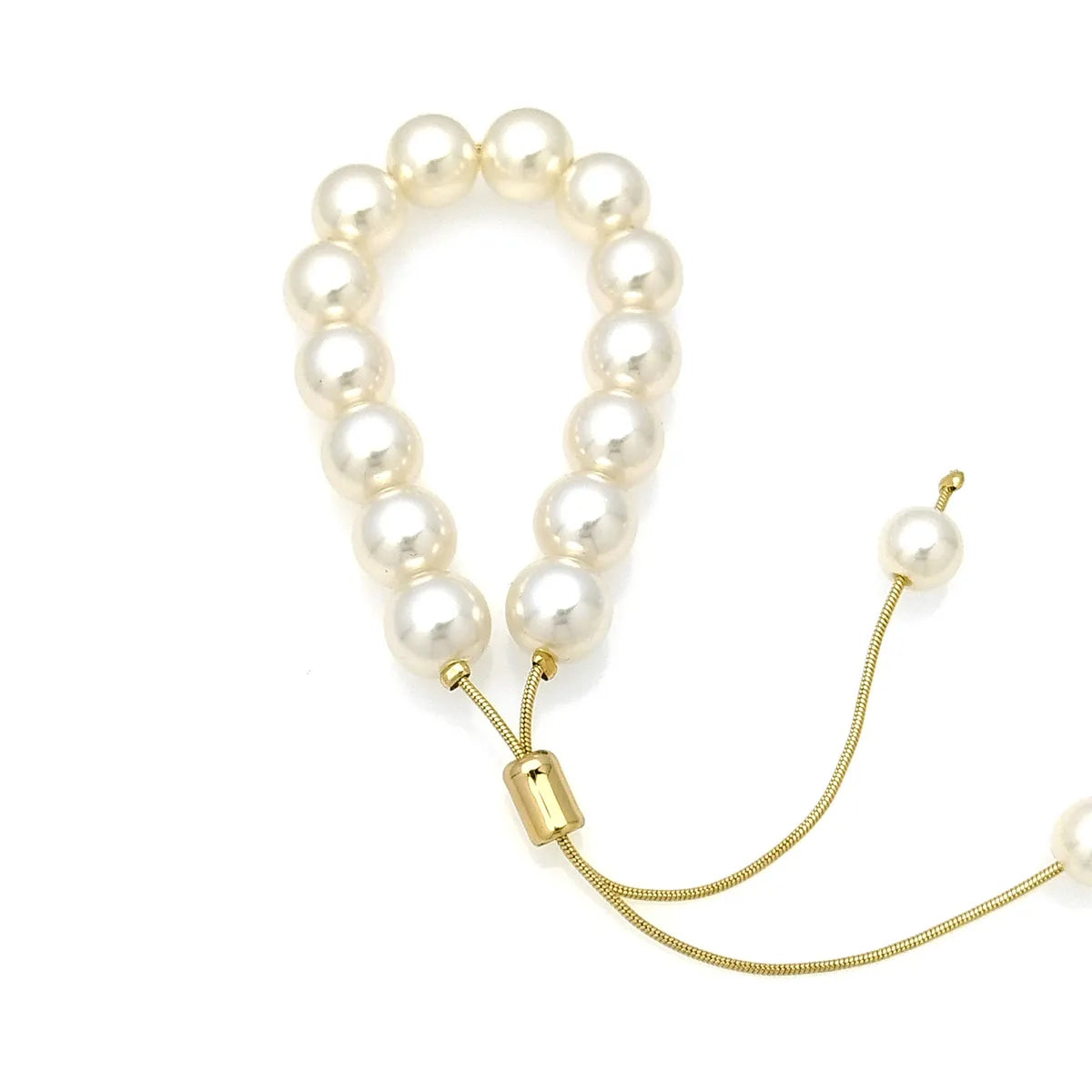 Simple Style Classic Style Round Imitation Pearl Brass Wholesale Bracelets