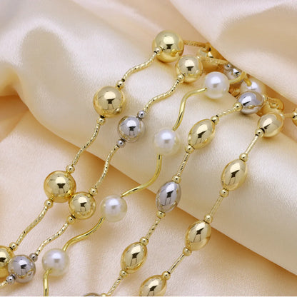 Simple Style Classic Style Round Imitation Pearl Copper Wholesale Necklace