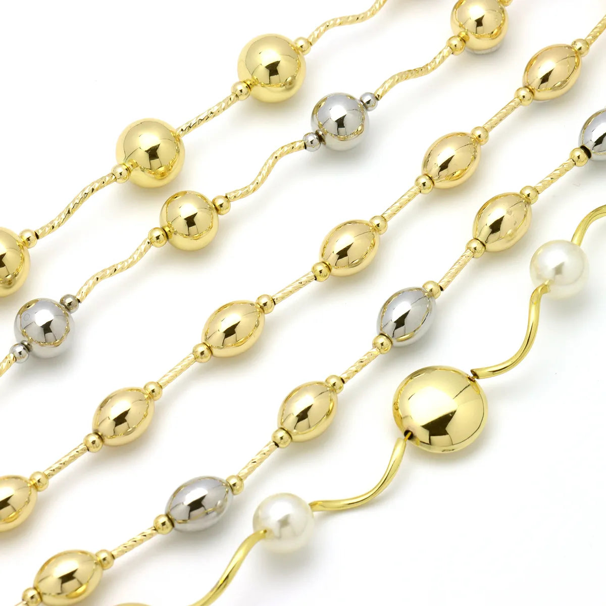 Simple Style Classic Style Round Imitation Pearl Copper Wholesale Necklace