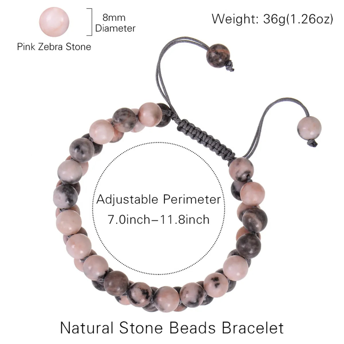 Simple Style Classic Style Round Natural Stone Beaded Handmade Bracelets