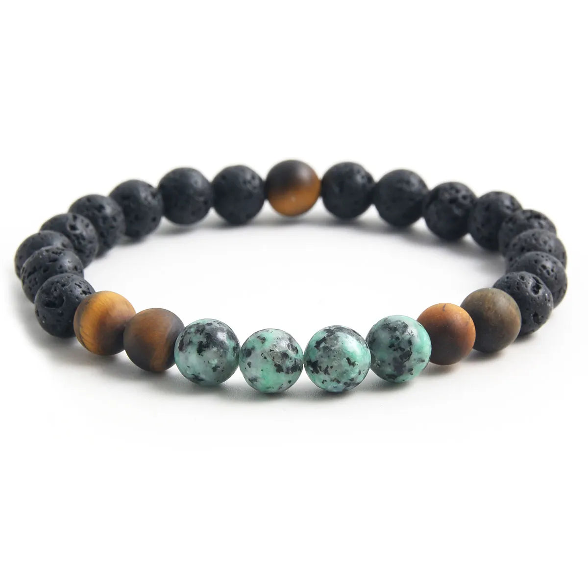 Simple Style Classic Style Round Natural Stone Beaded Handmade Men'S Bracelets