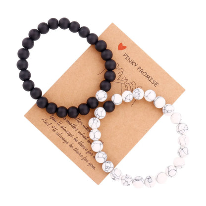 Simple Style Classic Style Round Natural Stone Braided Rope Bracelets In Bulk