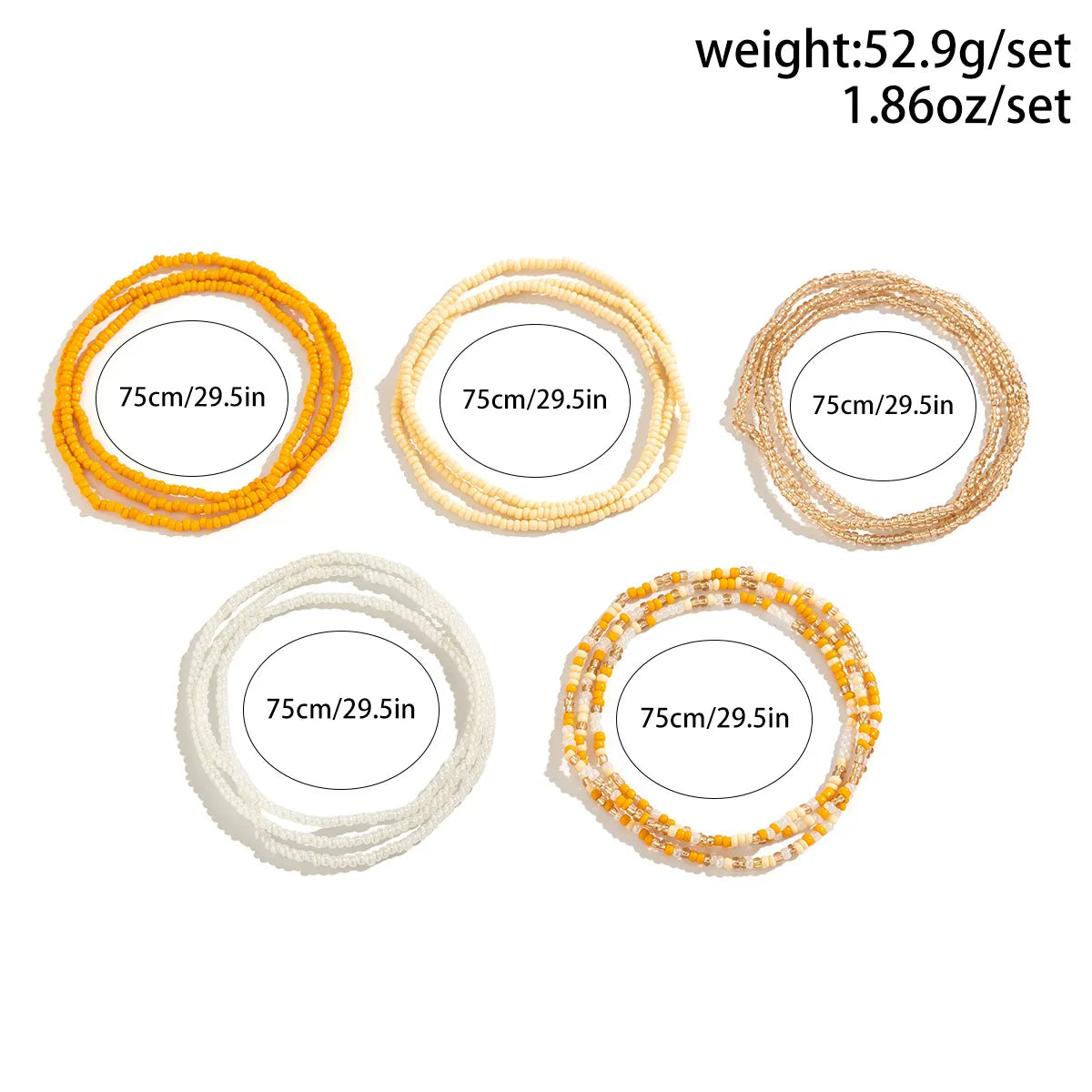 Simple Style Classic Style Round Seed Bead Beaded Women'S Waist Chain Body Chain