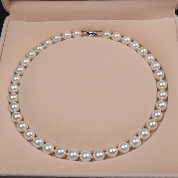 Simple Style Classic Style Round Shell Pearls Beaded Women'S Necklace