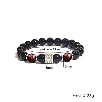 Simple Style Classic Style Round Stainless Steel Natural Stone Glass Chakra Bracelet