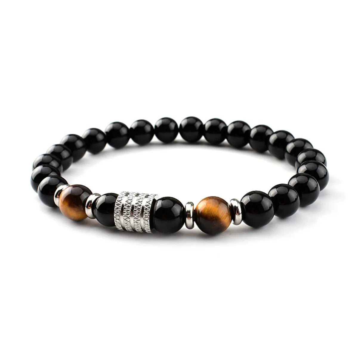 Simple Style Classic Style Round Stainless Steel Natural Stone Glass Chakra Bracelet