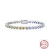 Simple Style Classic Style Shiny Round Sterling Silver Plating Inlay Zircon White Gold Plated Bracelets