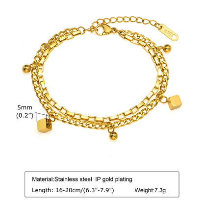 Simple Style Classic Style Solid Color 201 Stainless Steel Bracelets In Bulk