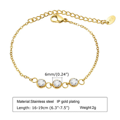 Simple Style Classic Style Solid Color 201 Stainless Steel Bracelets In Bulk