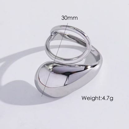 Simple Style Classic Style Solid Color 304 Stainless Steel 14K Gold Plated Open Rings In Bulk