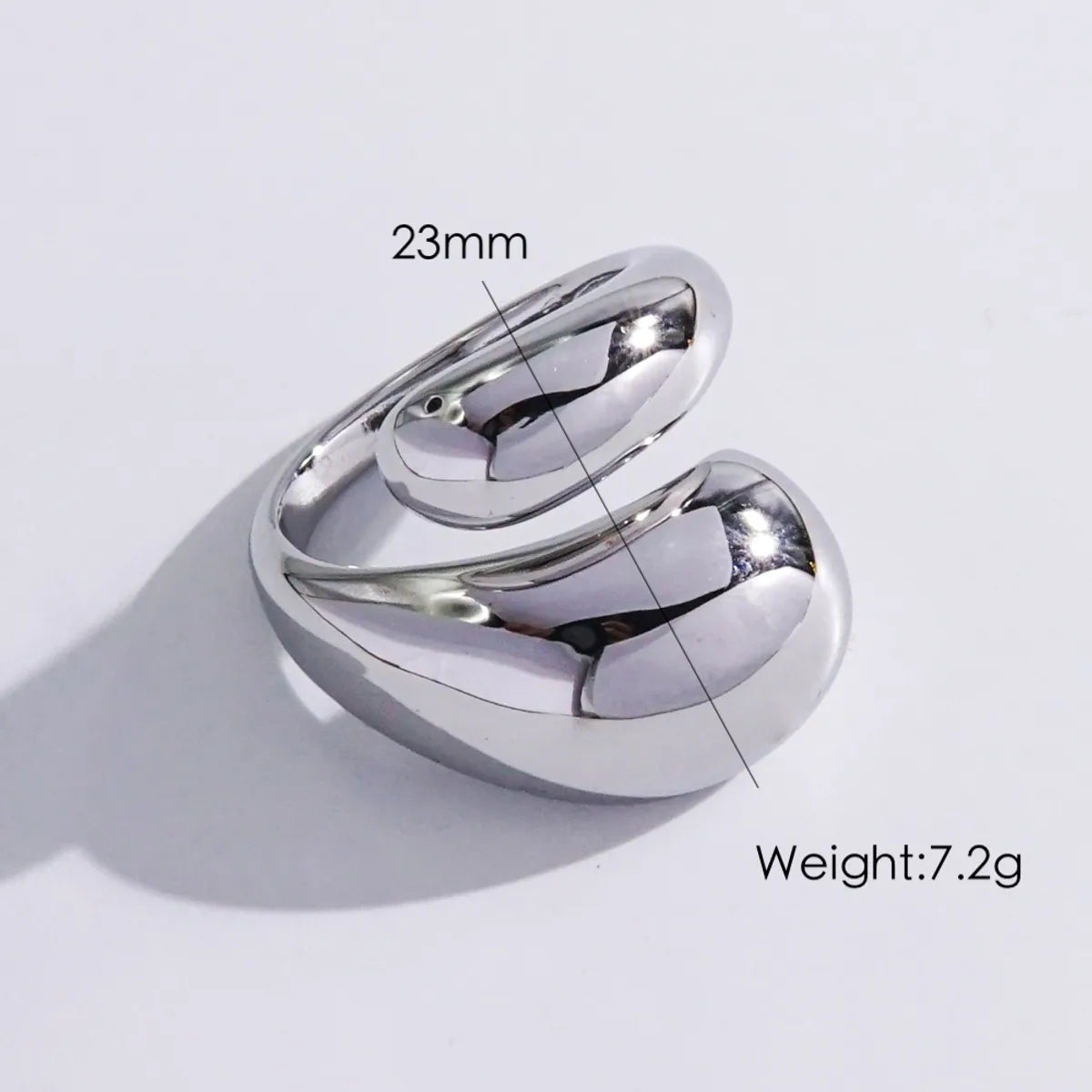 Simple Style Classic Style Solid Color 304 Stainless Steel 14K Gold Plated Open Rings In Bulk