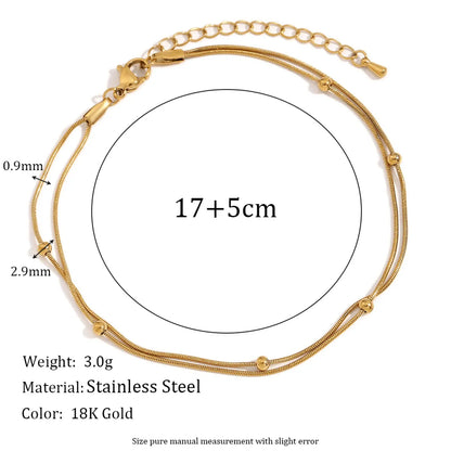 Simple Style Classic Style Solid Color 304 Stainless Steel 18K Gold Plated Bracelets In Bulk