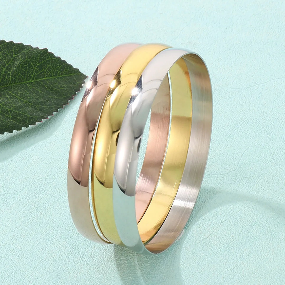 Simple Style Classic Style Solid Color 304 Stainless Steel Bangle In Bulk