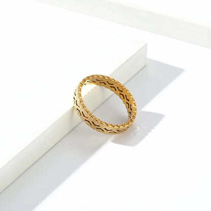 Simple Style Classic Style Solid Color 304 Stainless Steel Plating 18K Gold Plated Women'S Rings