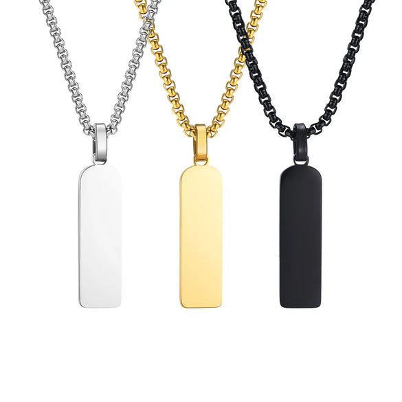 Simple Style Classic Style Solid Color 304 Stainless Steel Polishing 18K Gold Plated Men'S Pendant Necklace