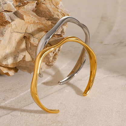 Simple Style Classic Style Solid Color 316 Stainless Steel  Bangle In Bulk