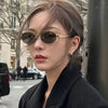 Simple Style Classic Style Solid Color Ac Oval Frame Full Frame Women'S Sunglasses