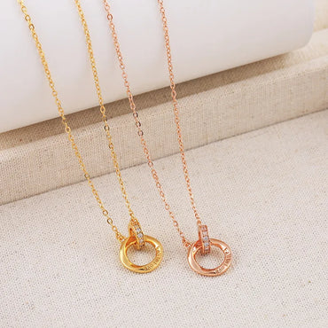 Simple Style Classic Style Solid Color Alloy Copper Inlay Zircon Women'S Pendant Necklace