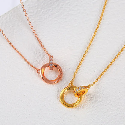 Simple Style Classic Style Solid Color Alloy Copper Inlay Zircon Women'S Pendant Necklace