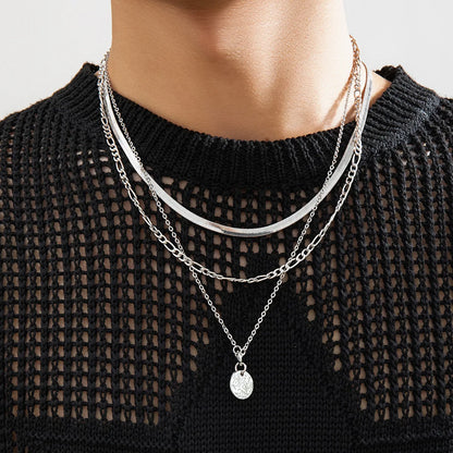 Simple Style Classic Style Solid Color Alloy Plating Chain Men'S Layered Necklaces