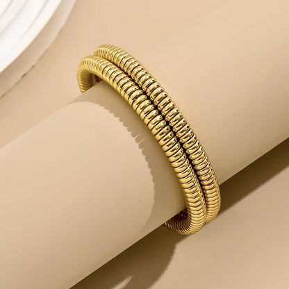 Simple Style Classic Style Solid Color Alloy Plating Gold Plated Women's Bangle