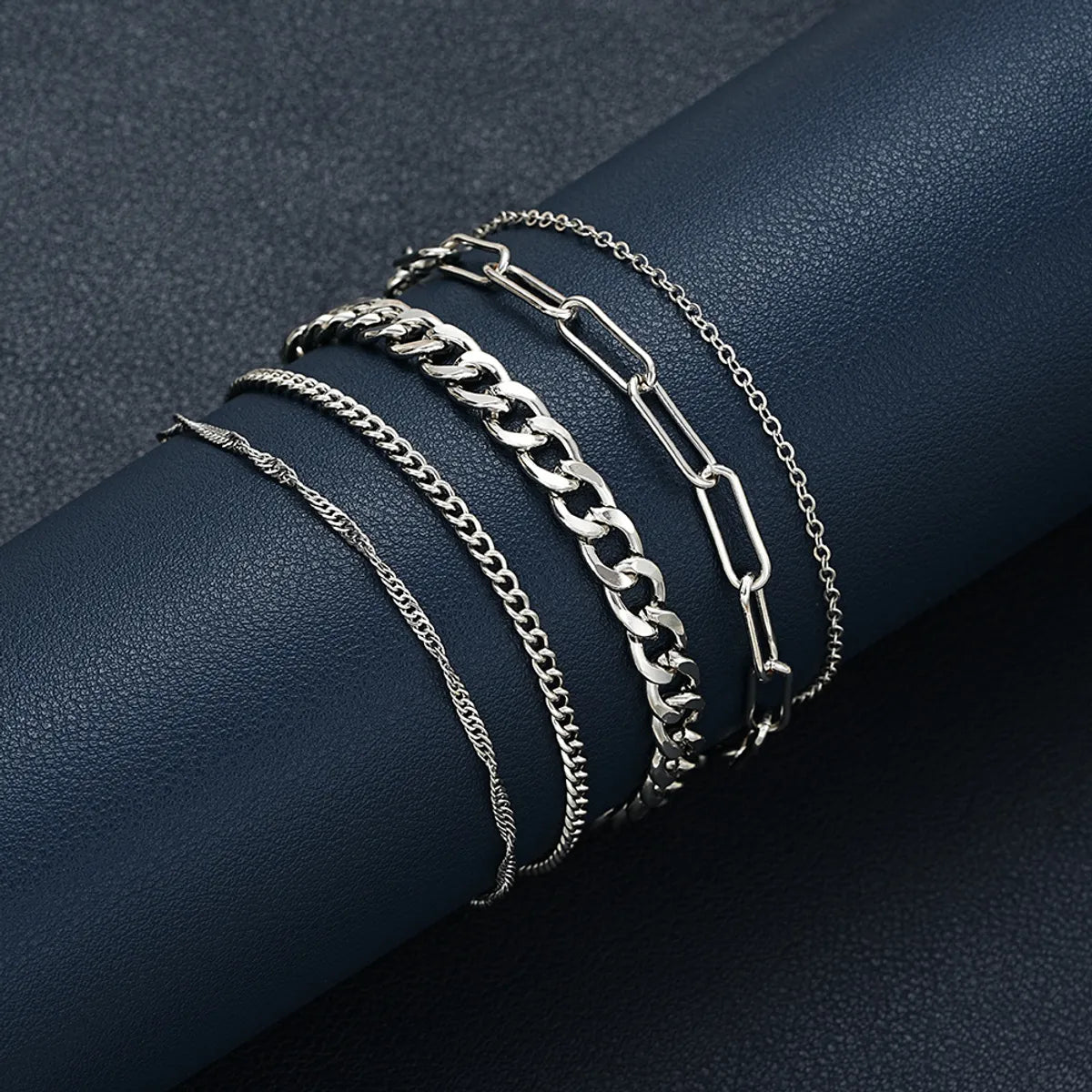 Simple Style Classic Style Solid Color Alloy Plating Men'S Bracelets