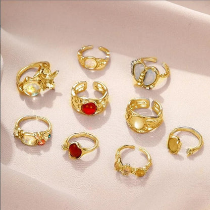 Simple Style Classic Style Solid Color Alloy Plating Women'S Rings