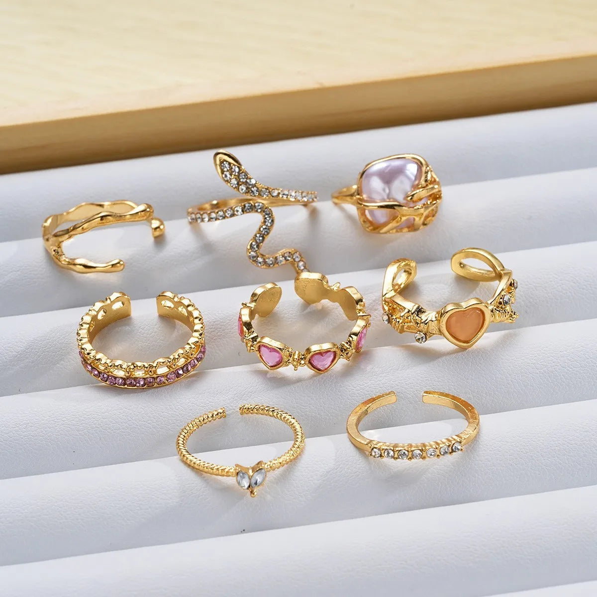 Simple Style Classic Style Solid Color Alloy Plating Women'S Rings