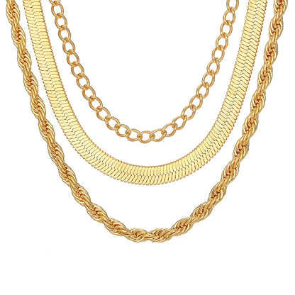 Simple Style Classic Style Solid Color Alloy Wholesale Layered Necklaces