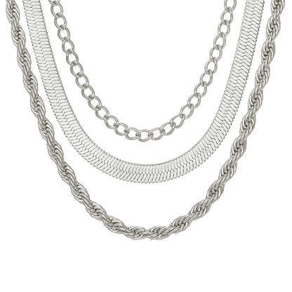 Simple Style Classic Style Solid Color Alloy Wholesale Layered Necklaces